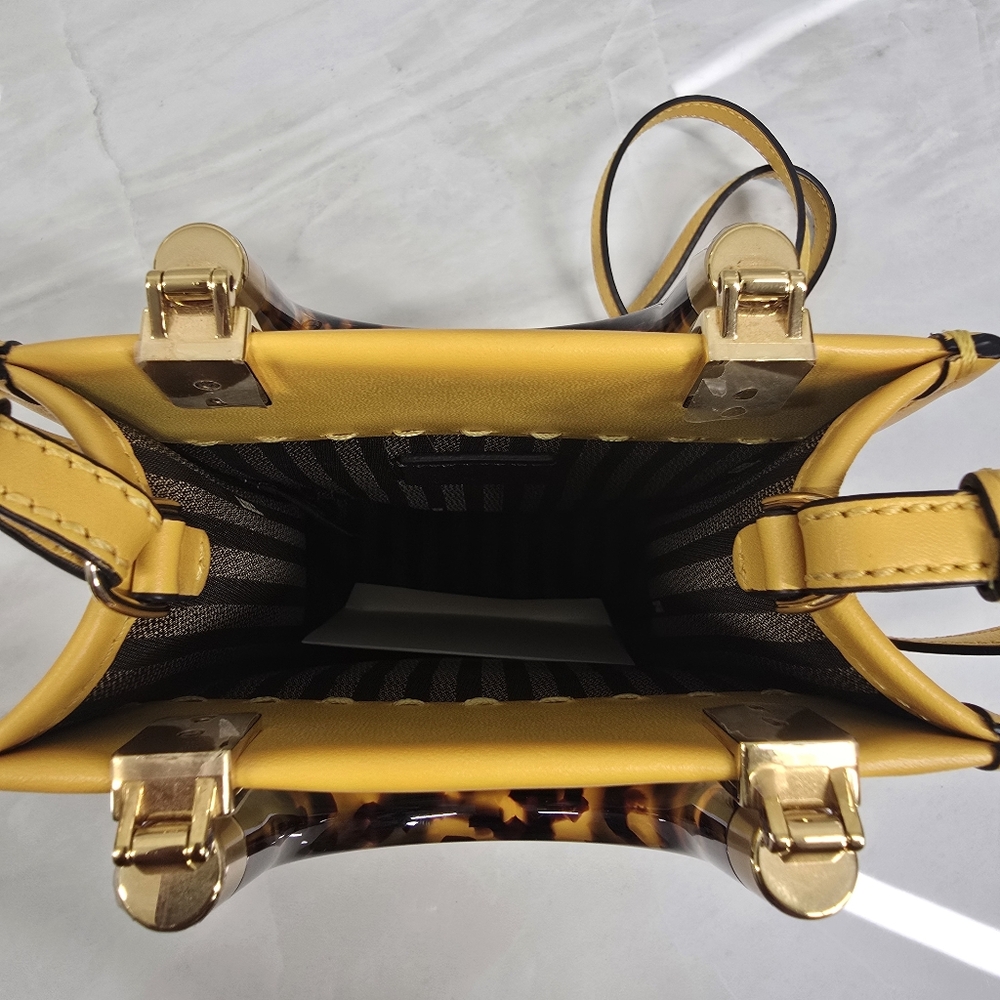 Fendi Yellow Mini Shopper Tote - Picture 7 of 10